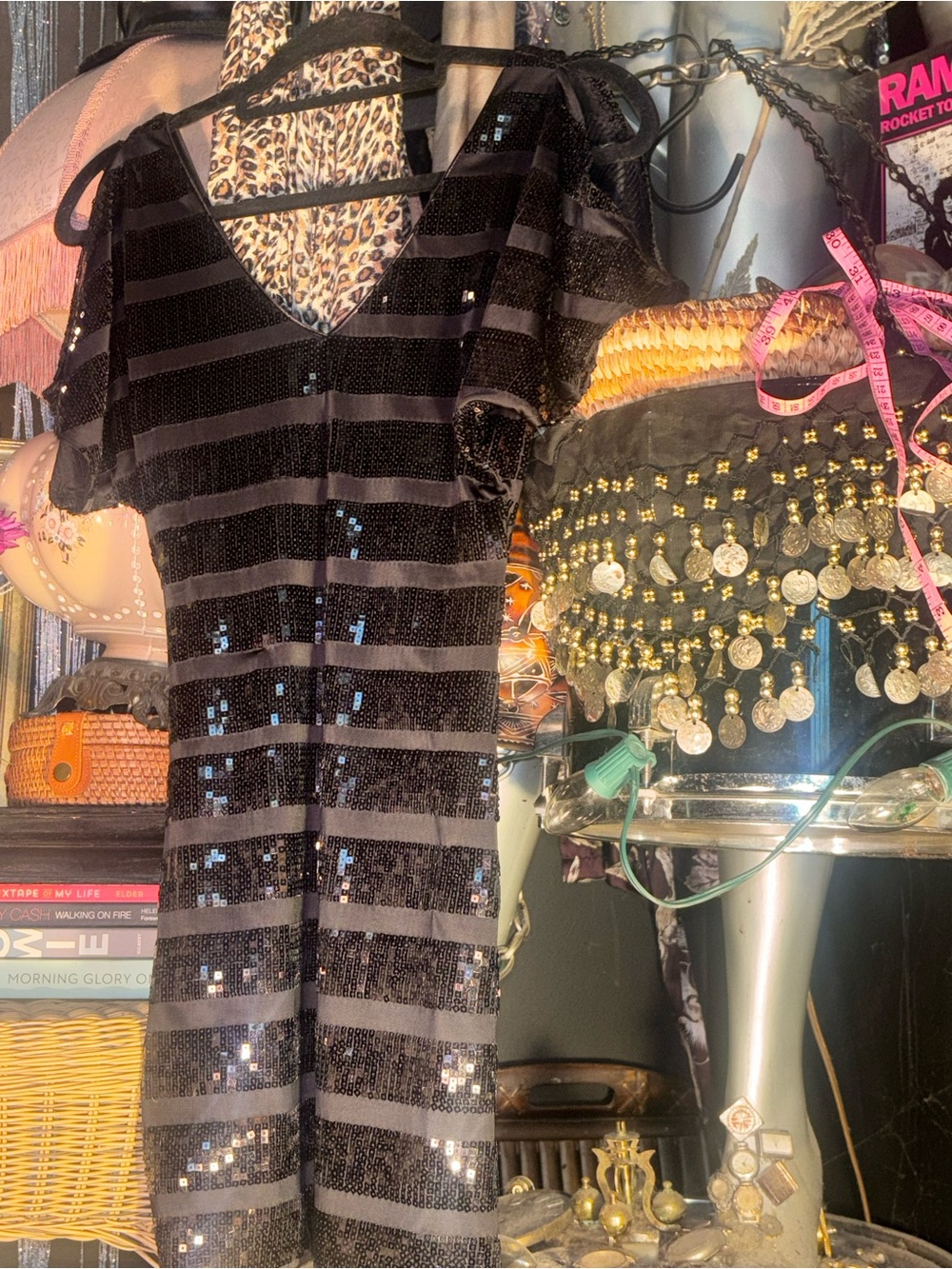 As U Wish Black Sequin Party Dress